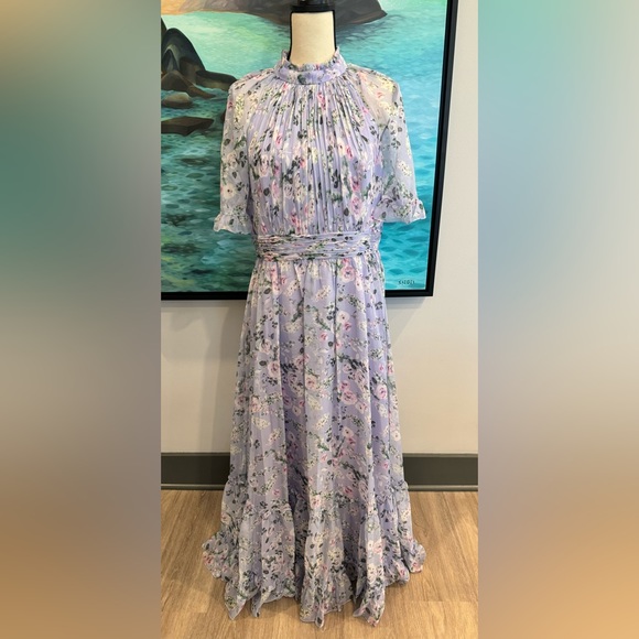 NWT IEENA for Mac Duggal Dress Floral Lavender Size 12 - Picture 4 of 12